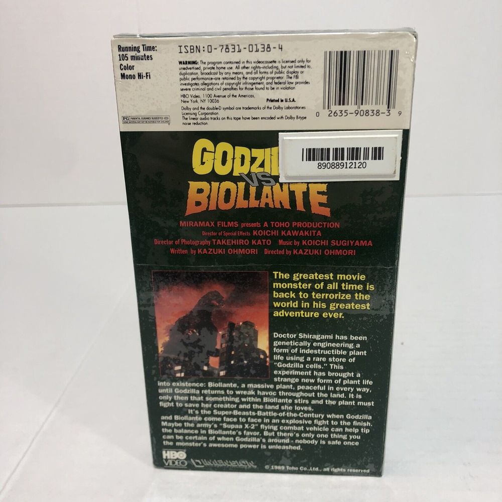 Godzilla Vs. Biollante (VHS, 1989) Factory Sealed HBO Video First Print - Picture 3 of 7